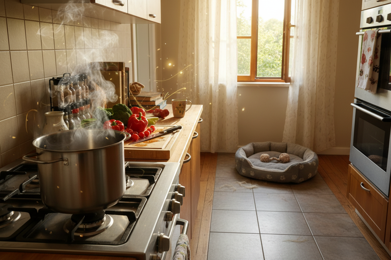 Kitchens with Pets: Cooking Smells + Animal Odors
