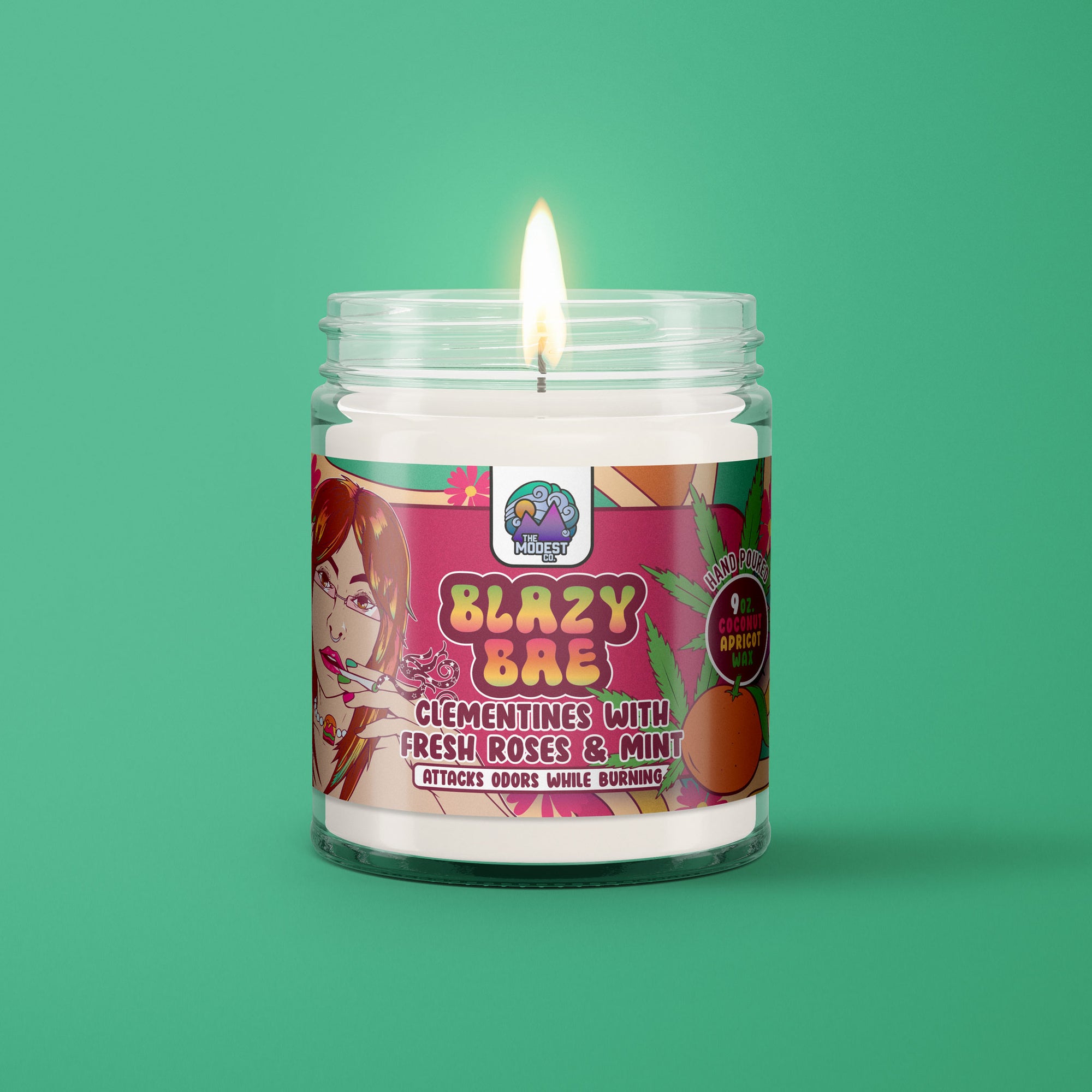 Blazy Bae Odor Fighting Candle - Clementine, Mint, & Roses