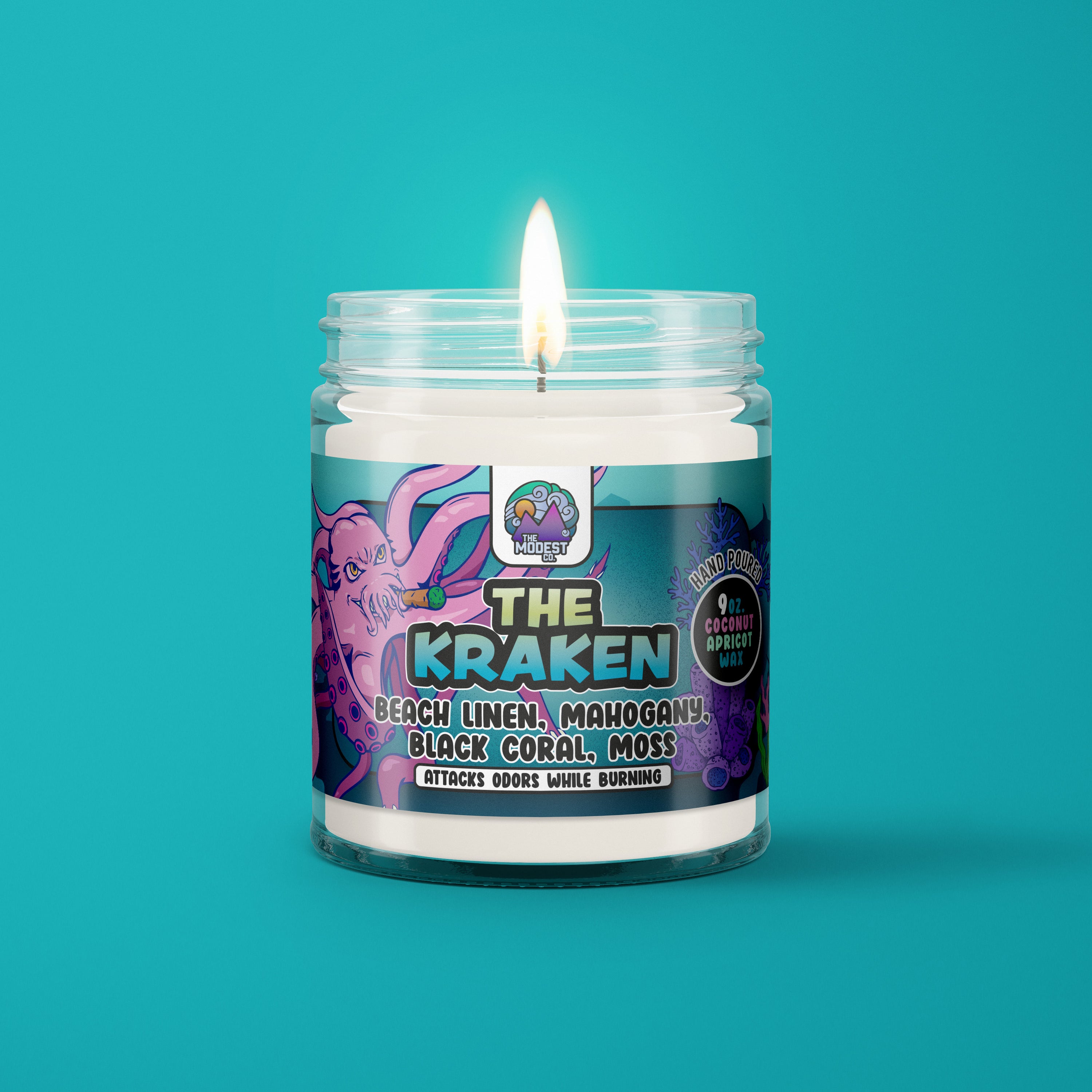 The Kraken Odor Eliminating Candle – Sea Mist, Eucalyptus & Aged Woods