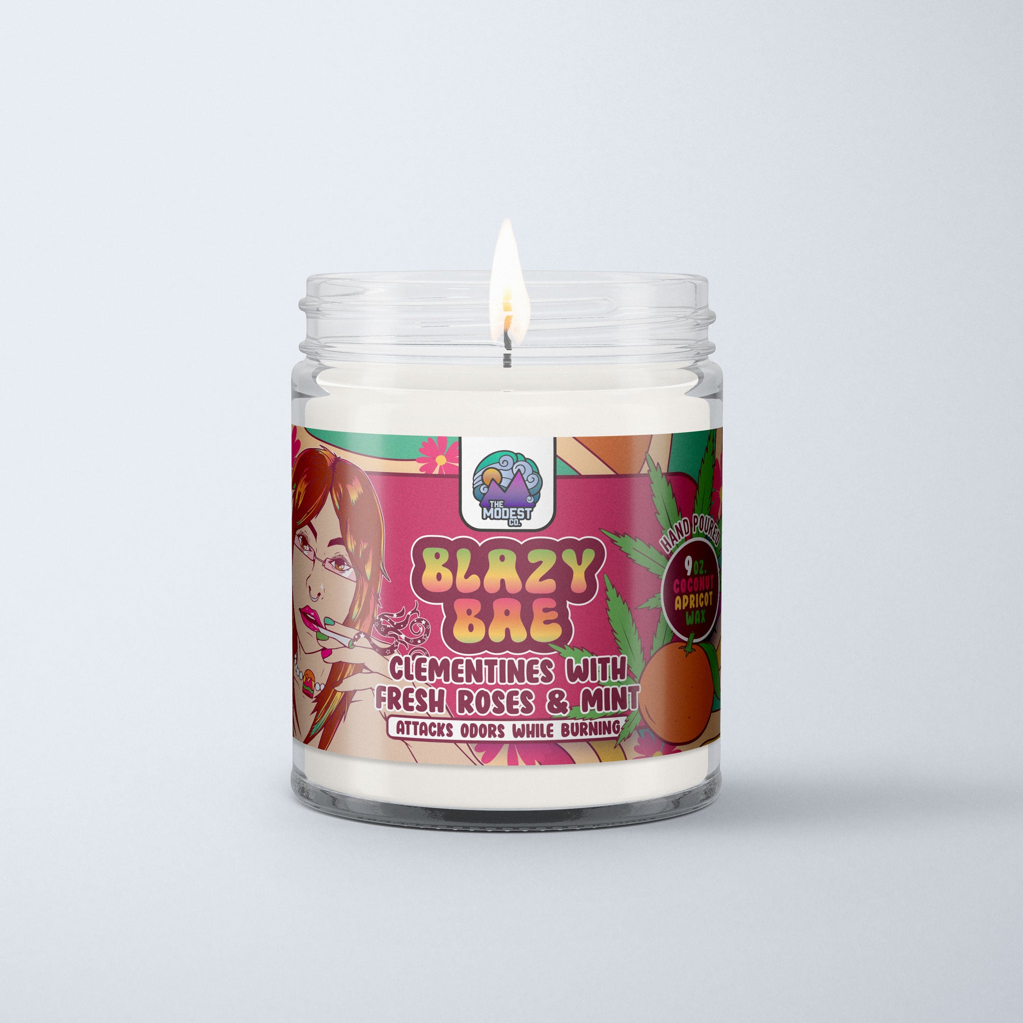 Blazy Bae Odor Fighting Candle - Clementine, Mint & Roses