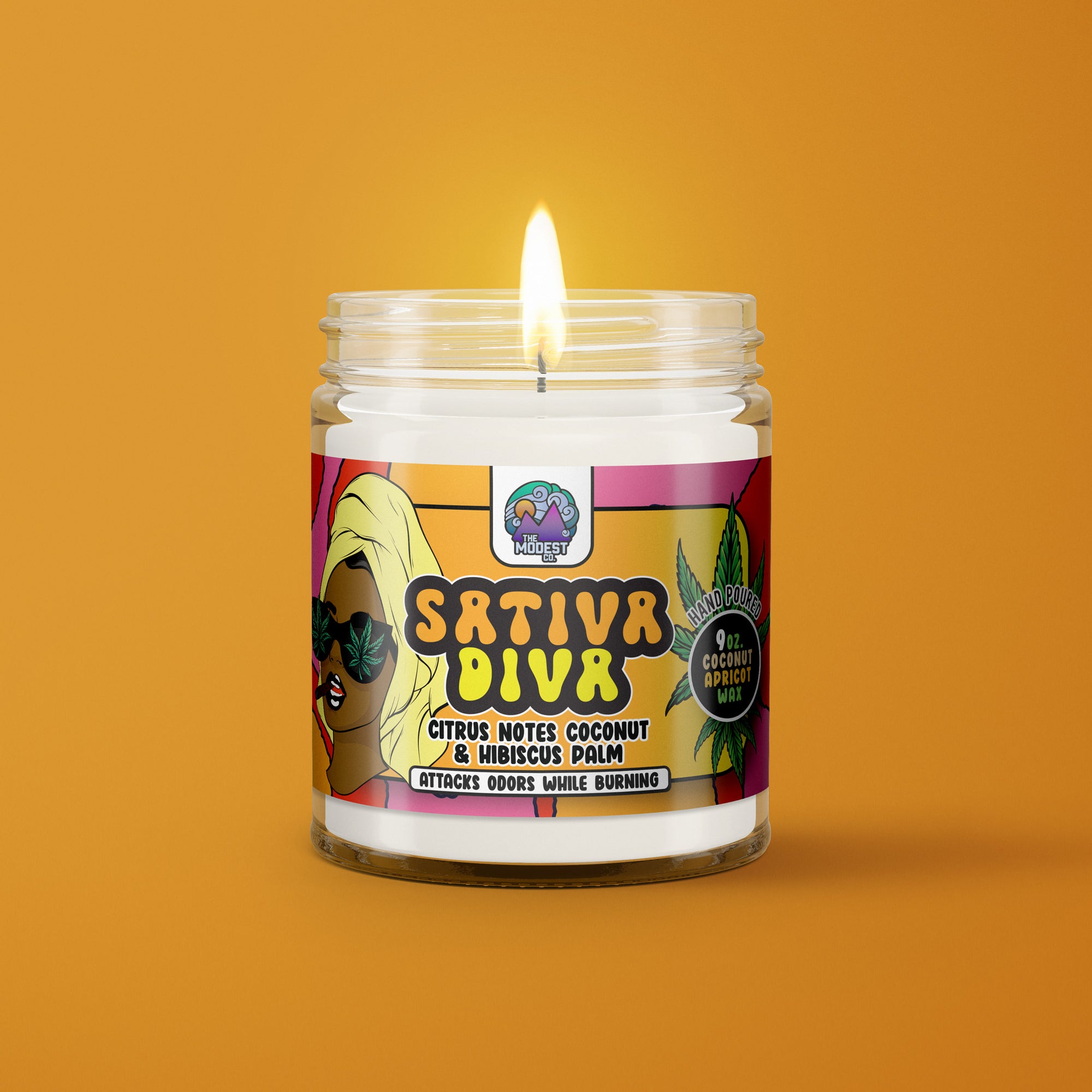 Sativa Diva Odor Killing Candle - Citrus & Tropical