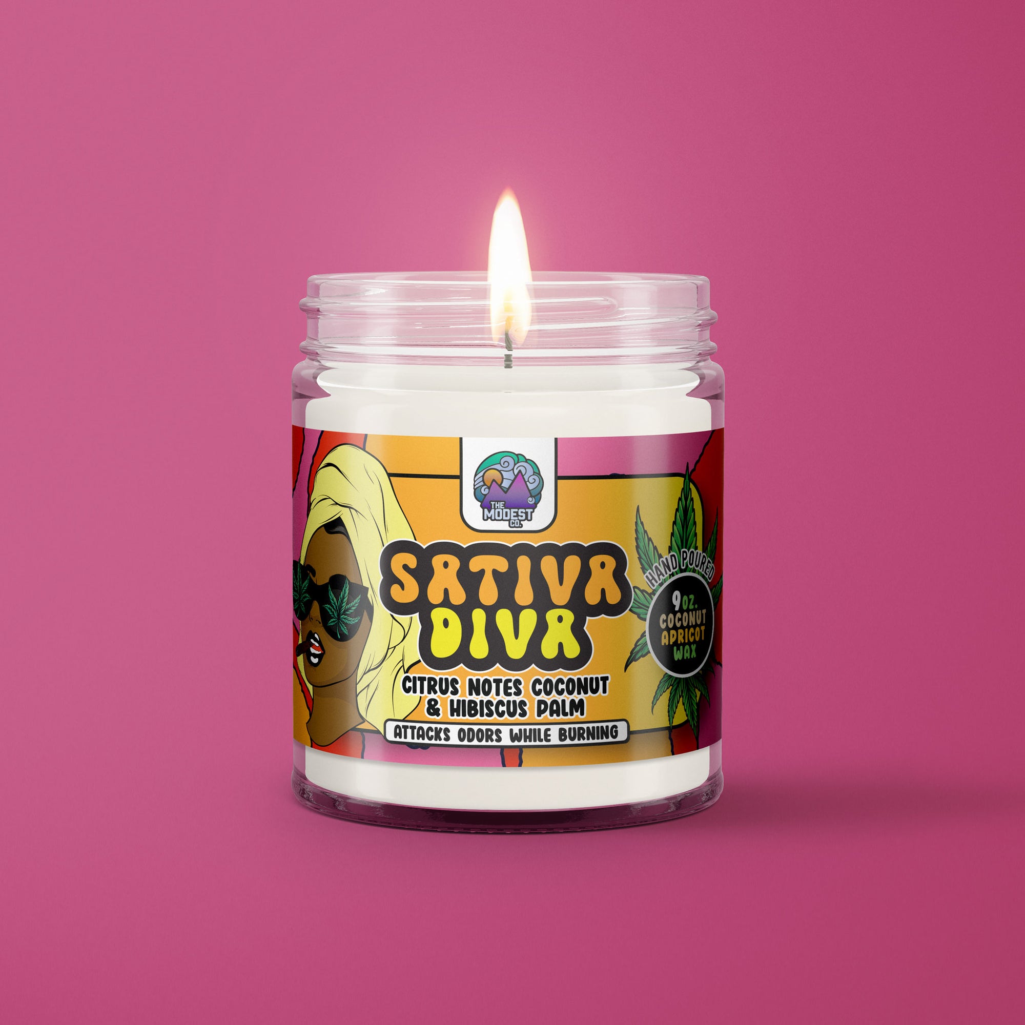 Sativa Diva Odor Killing Candle - Citrus & Tropical